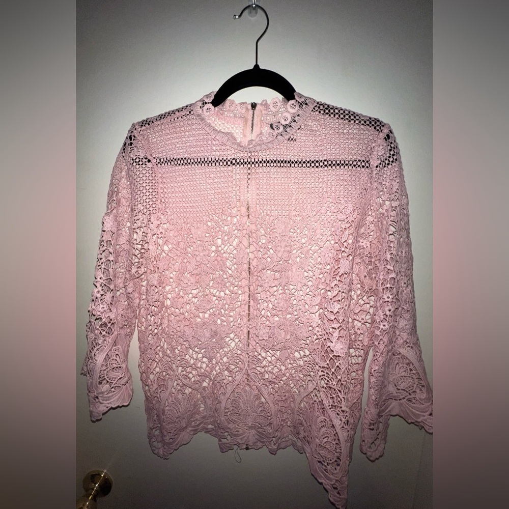 Pink lace top